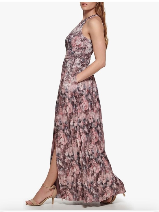 Eliza J Dresses & Skirts - NWT Eliza J Metallic Pleated Halter Maxi Dress in Pink Gown Wedding Formal